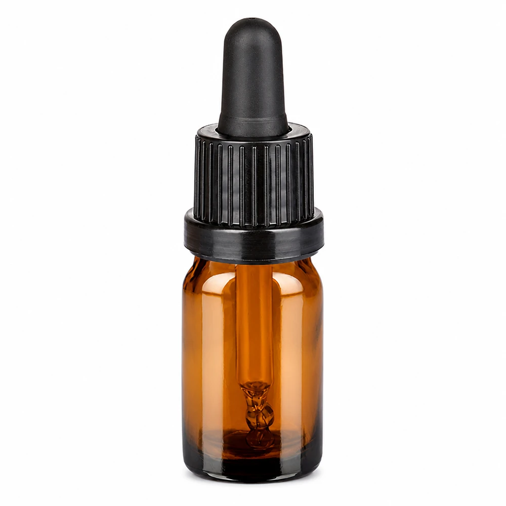 Professionelle 5ml Glasflasche mit Pipette für Labor und Apotheke in Braun