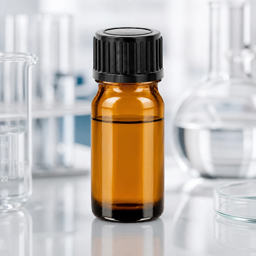 5ml Braunglasflasche für chemische Lagerung mit standardisiertem 11mm Gewindehals schwarz