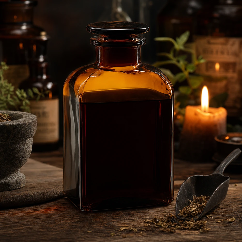 Lichtschutzflasche 500ml braun vierkantig mit Glasstopfen für Naturheilkunde
