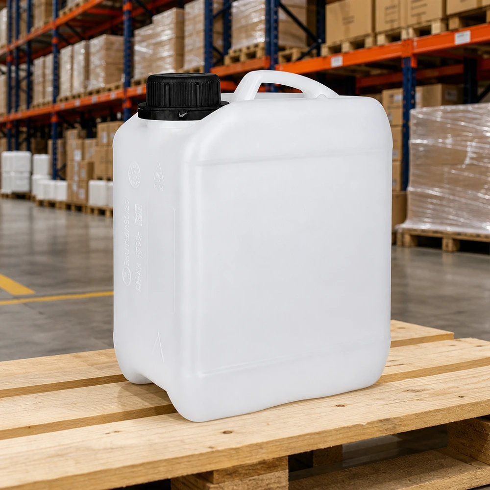 Kanister 2.5 Liter mit Schraubverschluss Originalitätsverschluss Flacher Weithalsbehälter 2,5 L Kunststoff weiß mit robustem OV-Verschluss für sichere Lagerung