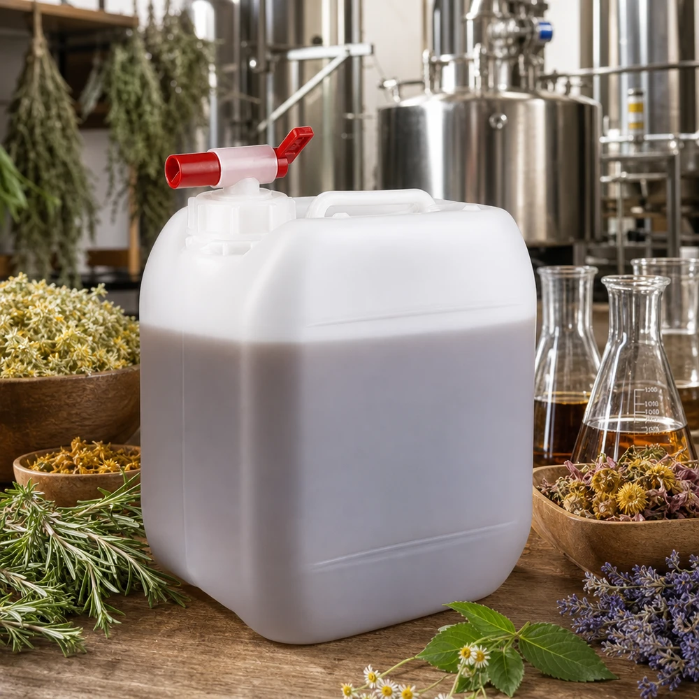 Kanister 5 Liter mit Auslaufhahn Quadratischer 5 Liter Weißkanister mit Füllstandsmarkierung und rotem Auslaufhahn