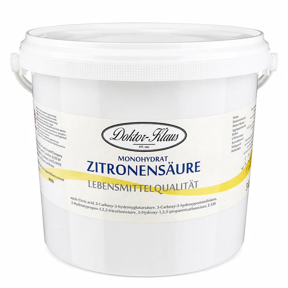 Doktor-Klaus Zitronensäure 5kg in wiederverschließbarem weißem Eimer