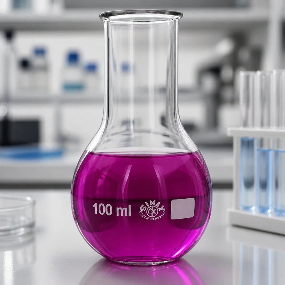 Rundkolben 100ml Weithals Rundkolben 100ml Weithals mit glatter Oberfläche für rückstandsfreie Reinigung