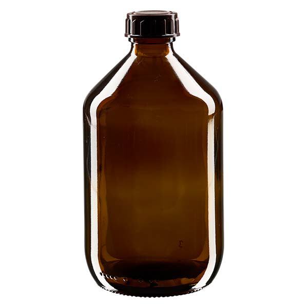 500ml Medizinflasche braun, mit Verschluss braun ApoGlas