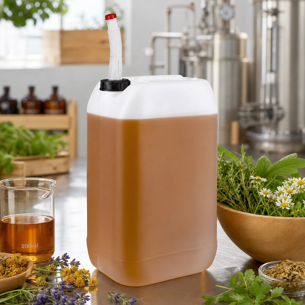 Kanister 15 Liter mit Auslaufrohr Flex Halbgefüllter 15L Kunststoffkanister mit flexiblem Auslaufrohr und schwarzem Verschluss