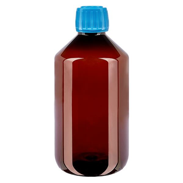 PET Flasche 500ml mit blauem Verschluss Originalitätsverschluss PET Flasche 500ml mit blauem Verschluss Originalitätsverschluss
