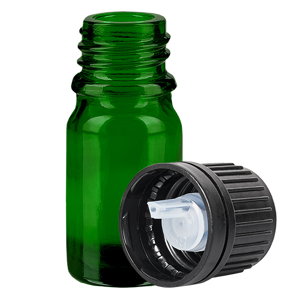 5ml Tropfflasche 1mm schwarz Originalitätsverschluss GreenLine UT18/5