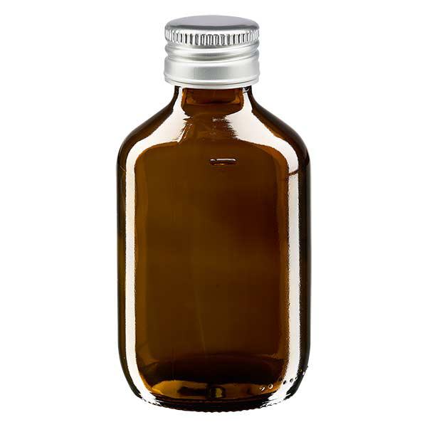 200ml Medizinflasche braun, mit Verschluss silber Aluminium ApoGlas 200ml Medizinflasche braun, mit Verschluss silber Aluminium ApoGlas