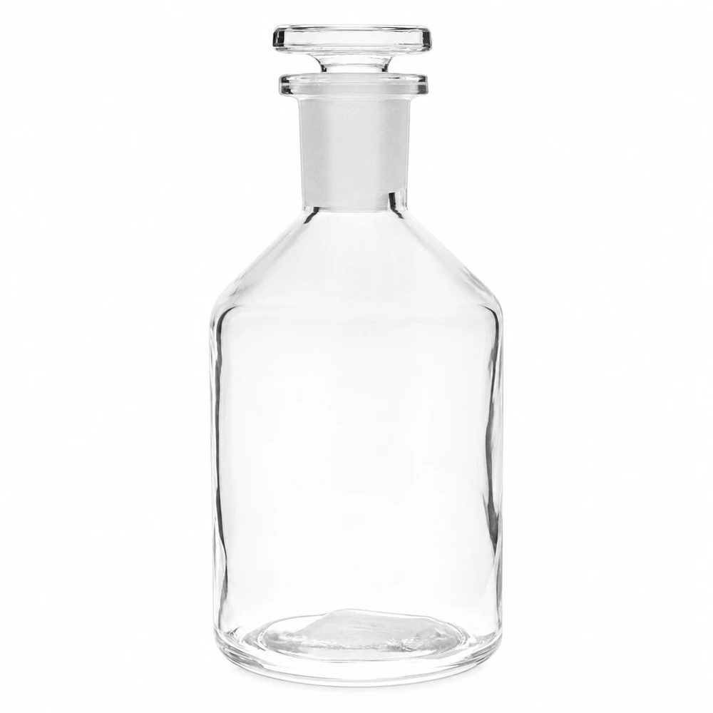 Steilbrustflasche 50ml klar Enghals Glasstopfen Kompakte klare Glasflasche Steilbrust 50ml Enghals verschließbar Stopfen