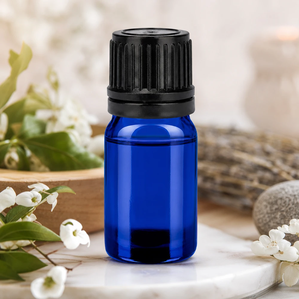 5ml Flasche 11mm Schraubverschluss schwarz Originalitätsverschluss BlueLine UT18/5 Praktische 5ml Laborflasche aus blauem Glas mit kindersicherem schwarzem Schraubverschluss