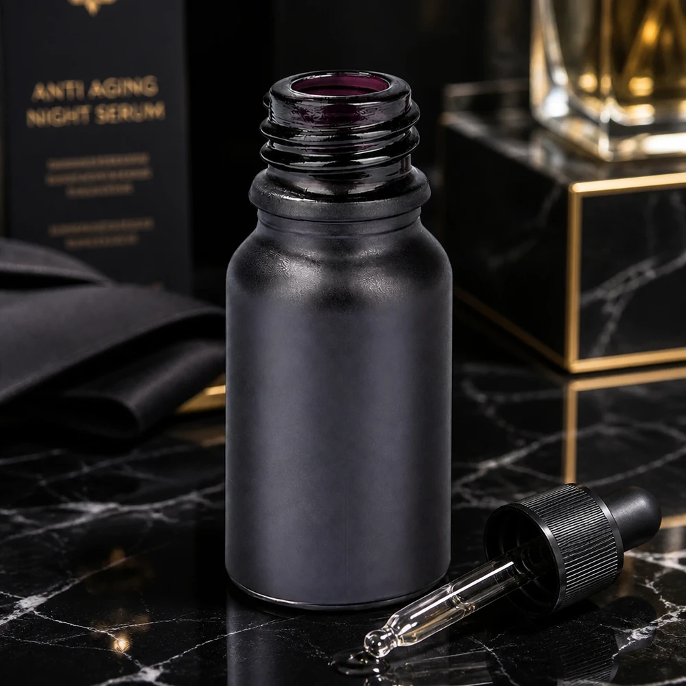 10ml Apothekerflasche BlackLine UT18/10 UNiTWIST 10ml BlackLine Apothekerflasche UT18/10 mit UV-Schutz für lichtempfindliche Substanzen