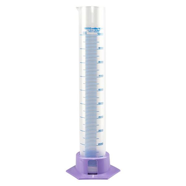 1000ml Messzylinder Polypropylen, graduiert mit lila Fuss 1000ml Messzylinder Polypropylen, graduiert mit lila Fuss
